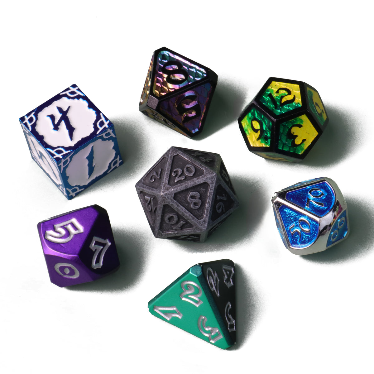 7pc RPG Set - Mixed Metal Misfits Dice