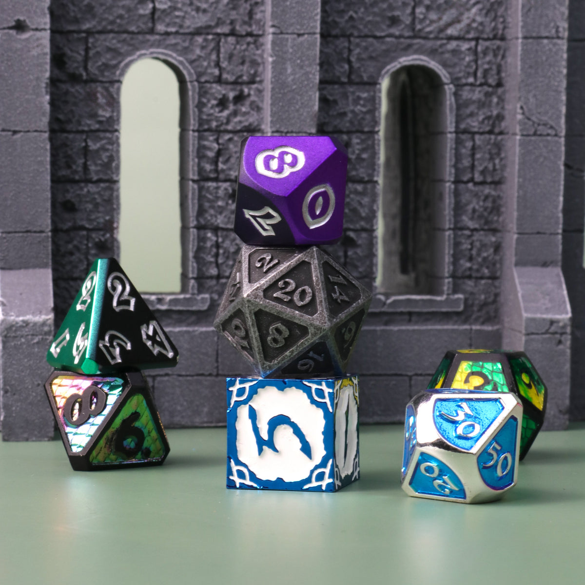 7pc RPG Set - Mixed Metal Misfits Dice